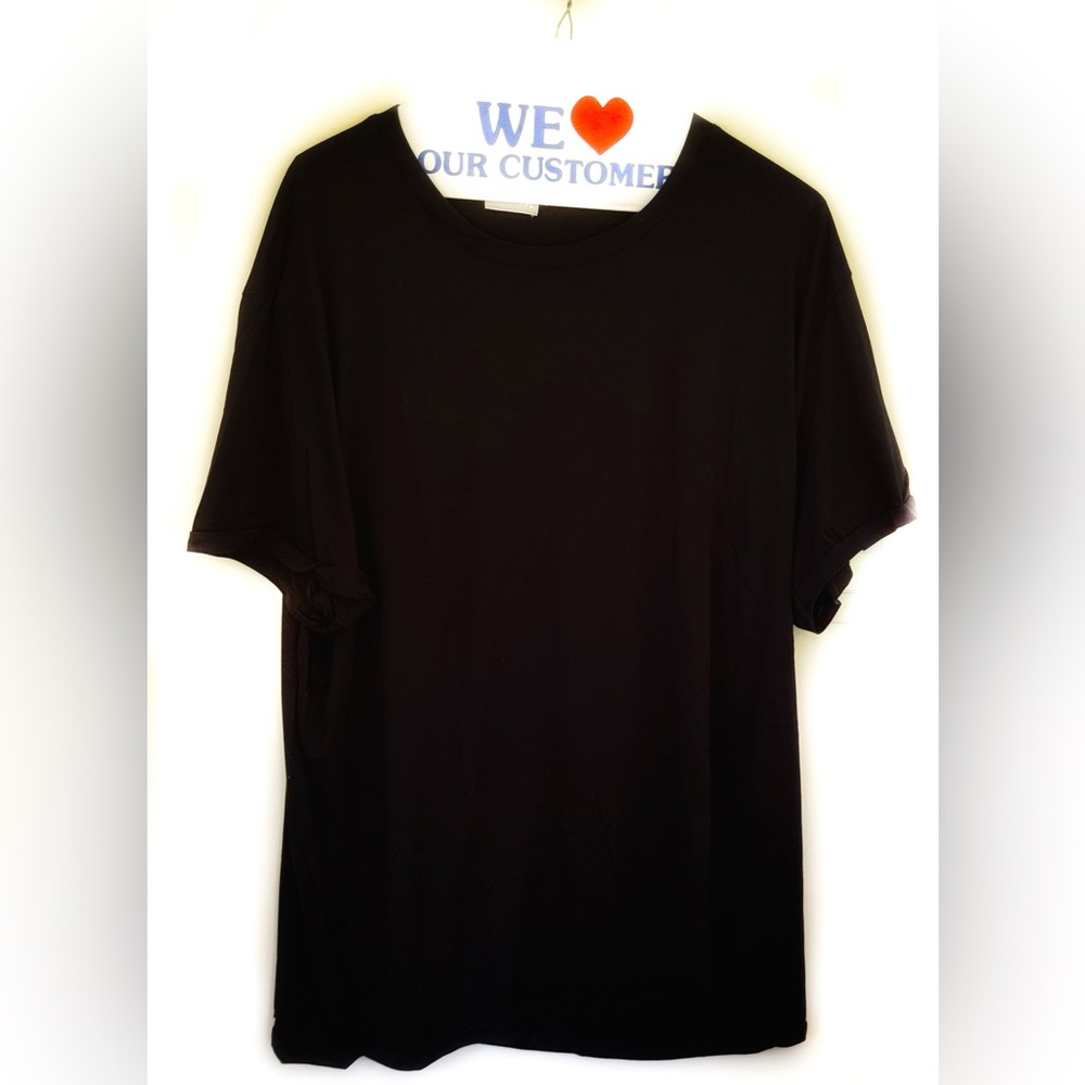 NWOT Tse Black Fine Weave Cotton T-Shirt, XL. Unisex